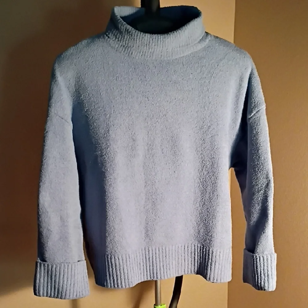 Merokeety Chic Lighter Blue Turtleneck Sweater Size XL - Picture 1 of 13